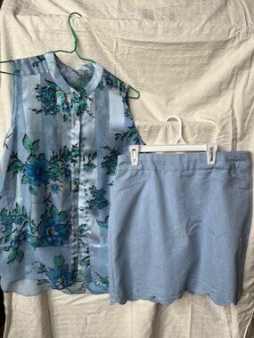 Tahari top and Crofts and Borrow skort Set